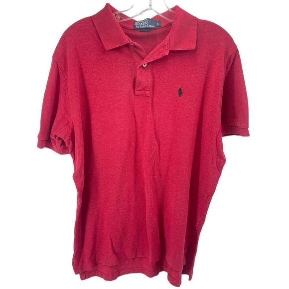 Polo Ralph Lauren Mens Polo Shirt 100% Cotton Logo Short Sleeve Large Red - Picture 8 of 8